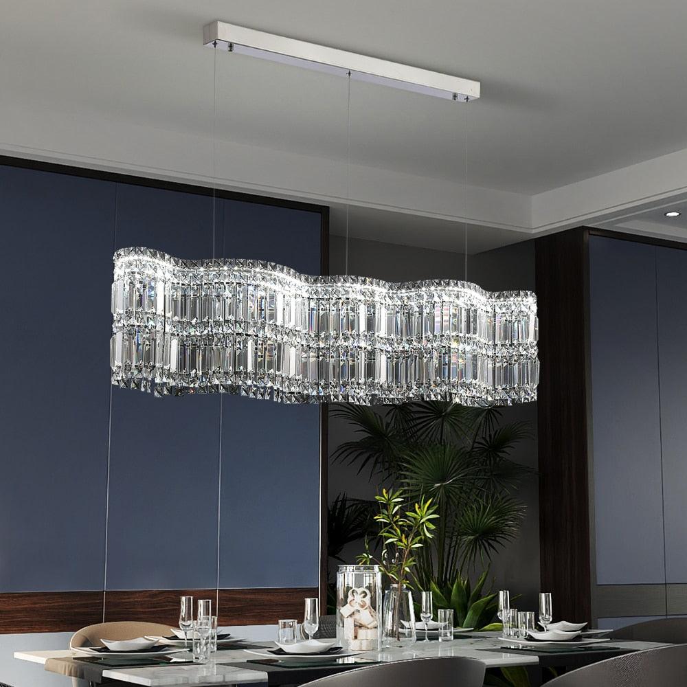 Efsun Wave Crystal Chandelier - Creating Coziness