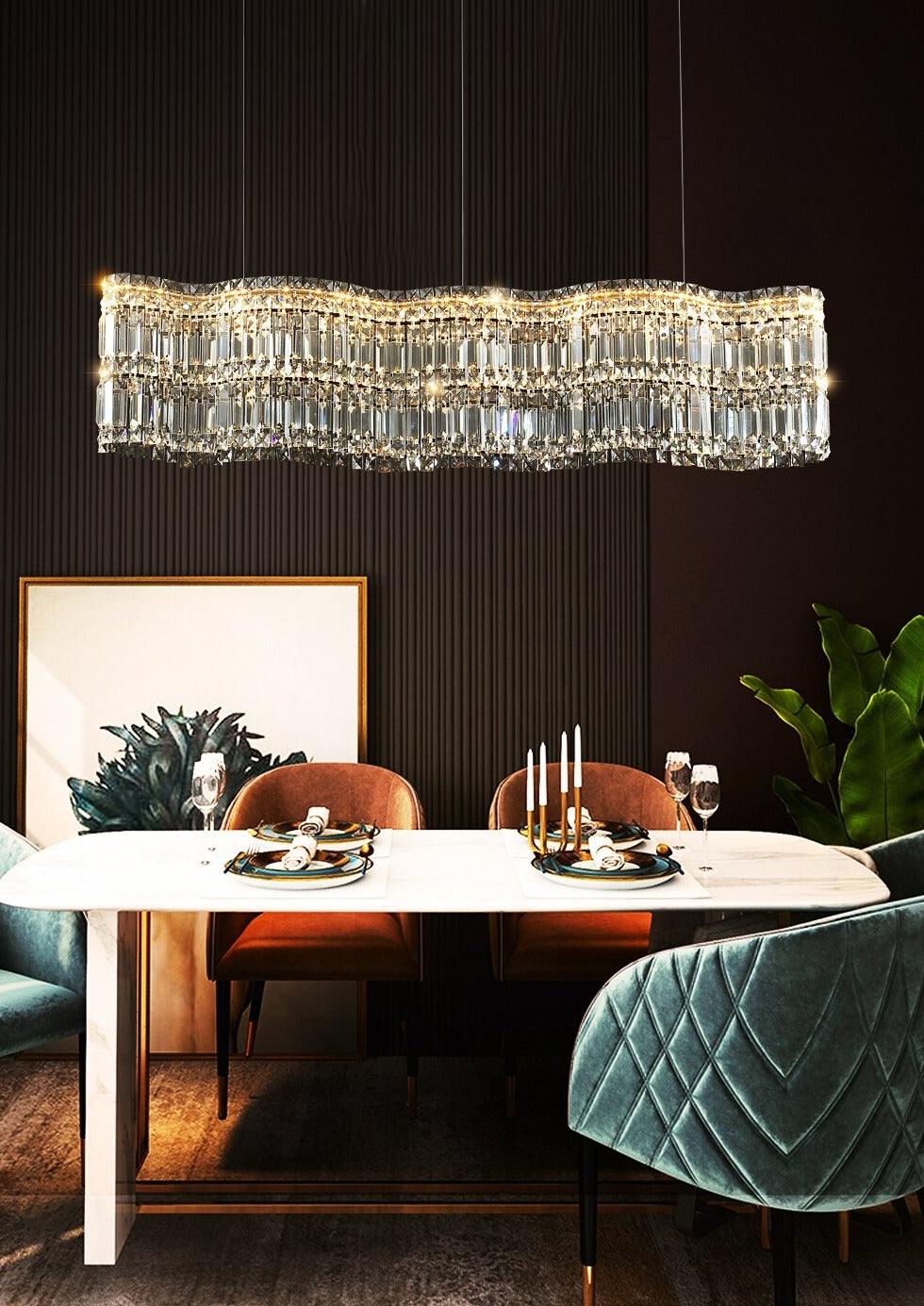 Efsun Wave Crystal Chandelier - Creating Coziness