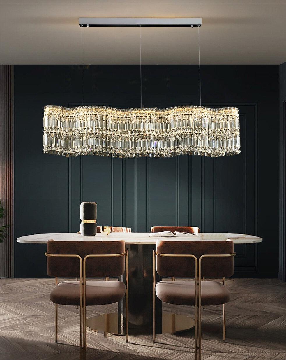 Efsun Wave Crystal Chandelier - Creating Coziness