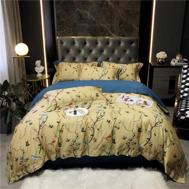 Flowers print Egyptian cotton bedding duvet cover set - Creating Coziness