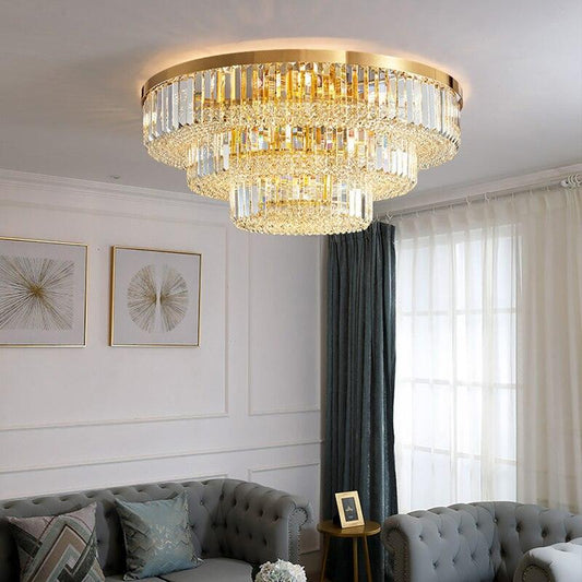 Gold Crystal Round Ceiling Chandelier - Creating Coziness