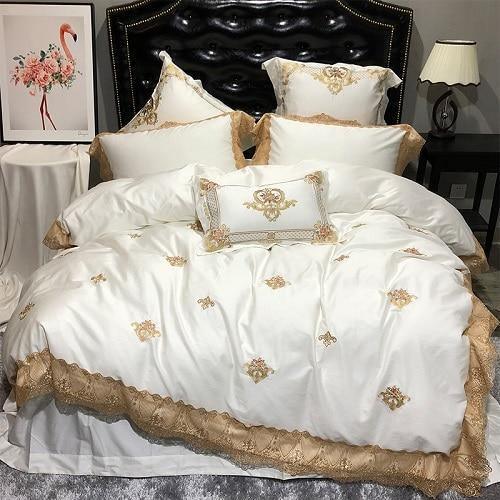 Karlena Oriental Egyptian cotton Embroidery Luxury Royal Duvet Cover Set - Creating Coziness