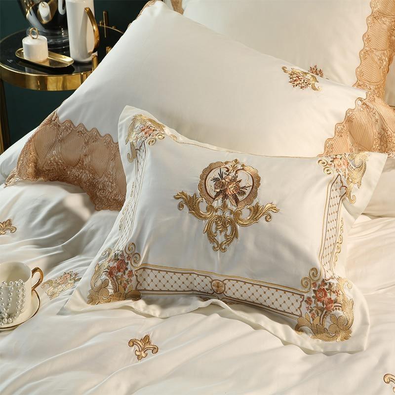 Karlena Oriental Egyptian cotton Embroidery Luxury Royal Duvet Cover Set - Creating Coziness