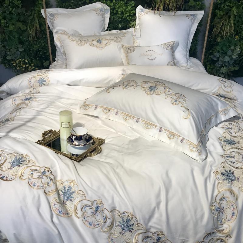 Karlena Oriental Egyptian cotton Embroidery Luxury Royal Duvet Cover Set - Creating Coziness