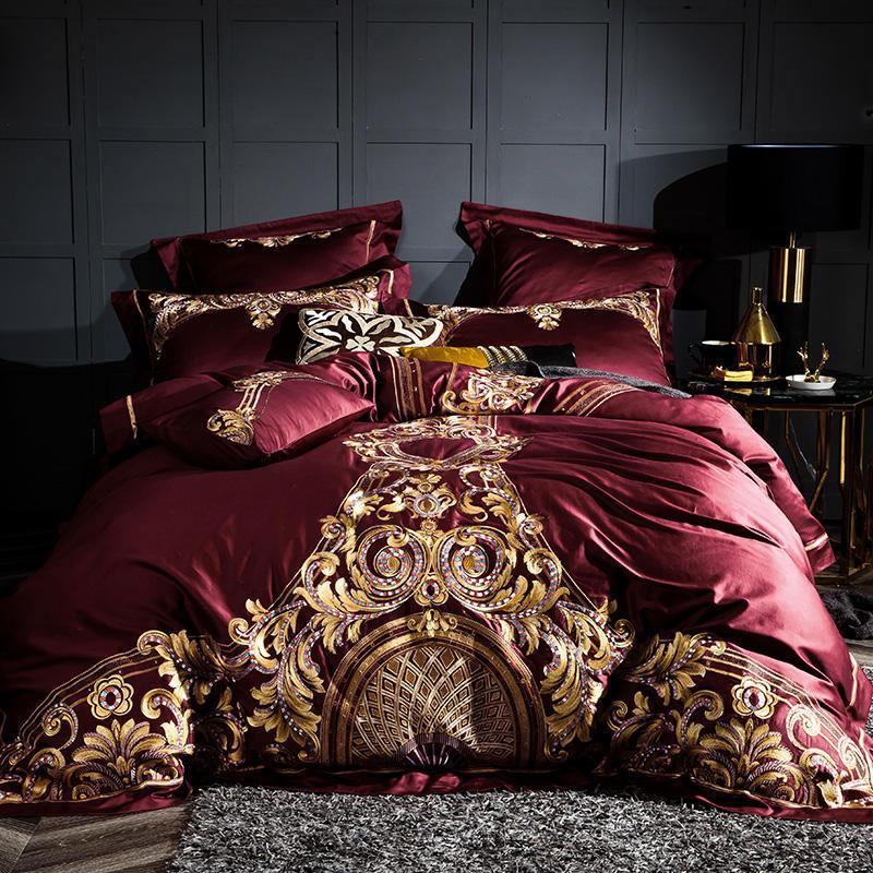 Lezkira Luxury Egyptian Cotton Embroidery Duvet Cover Set - Creating Coziness