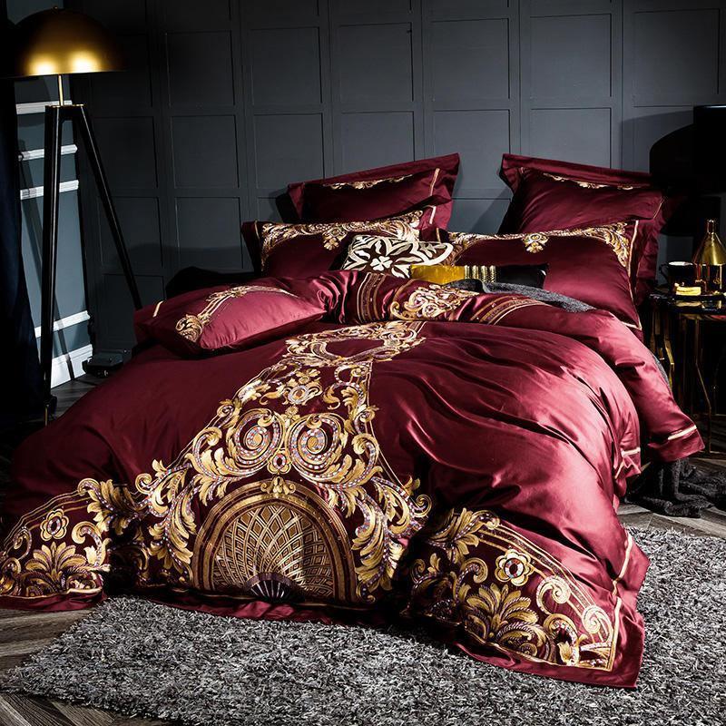 Lezkira Luxury Egyptian Cotton Embroidery Duvet Cover Set - Creating Coziness