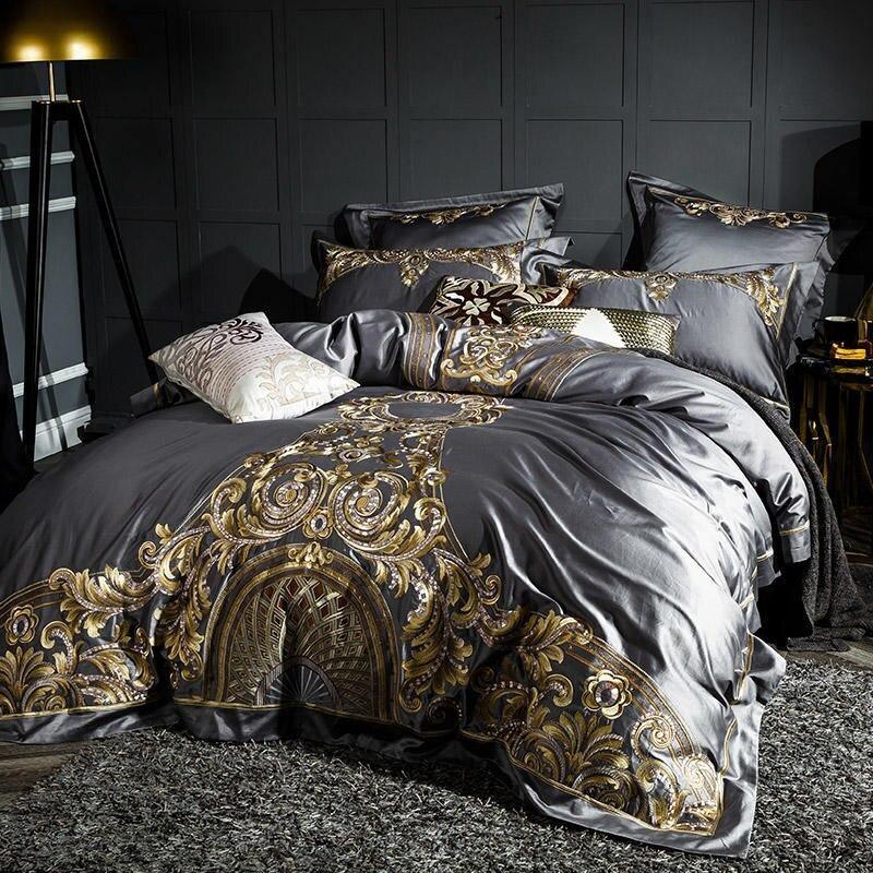 Lezkira Luxury Egyptian Cotton Embroidery Duvet Cover Set - Creating Coziness