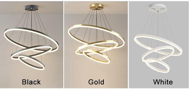 Mahsun - Chandelier with LED rings - Creating Coziness