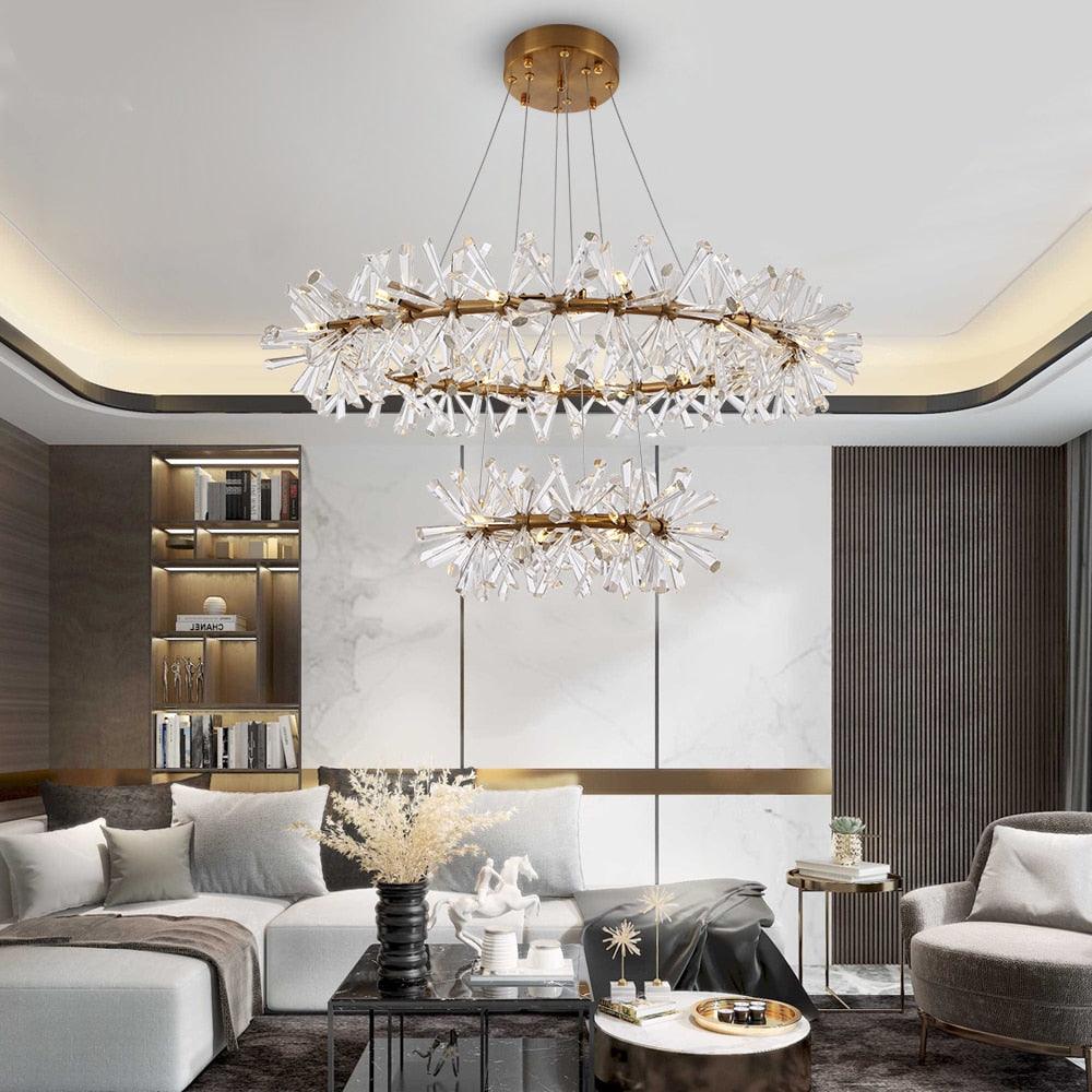 Mira Crystal Ring Chandelier - Creating Coziness