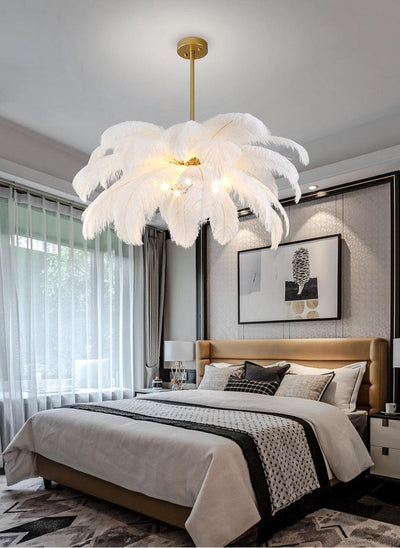 Ostrich Feather Chandelier - Creating Coziness