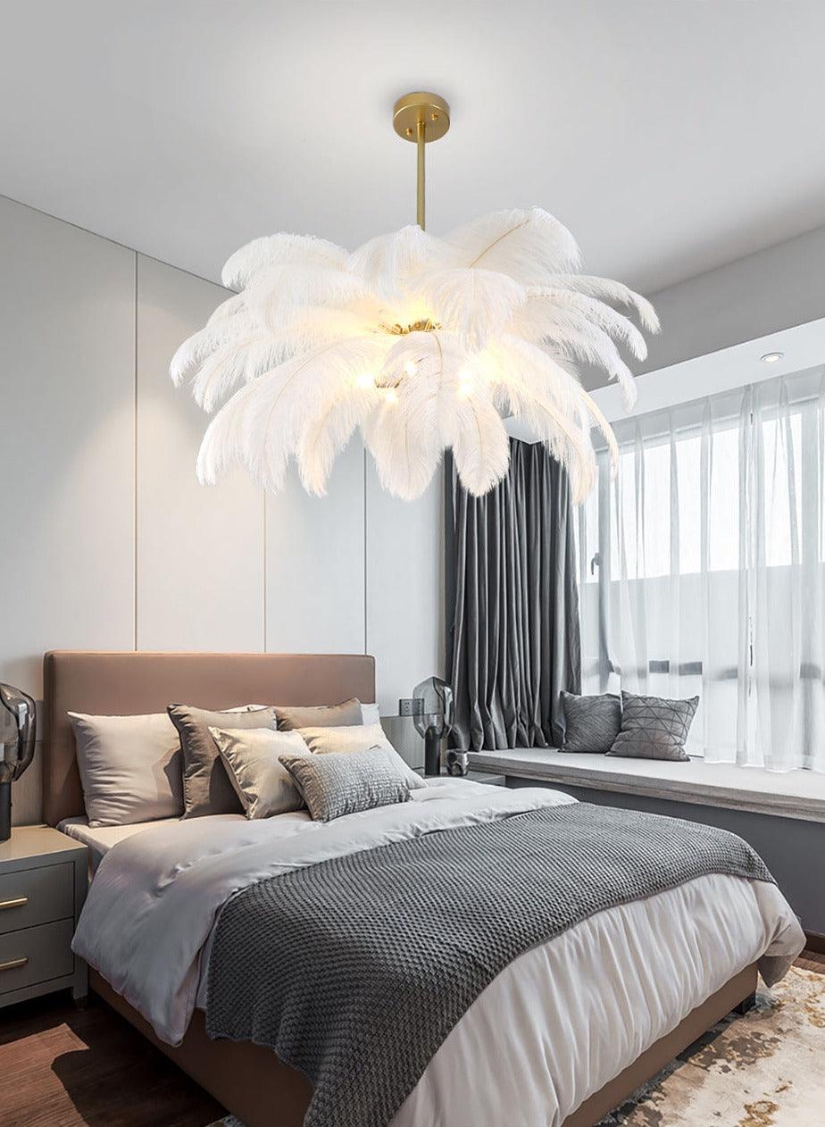 Ostrich Feather Chandelier - Creating Coziness