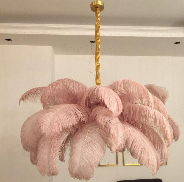 Ostrich Feather Chandelier - Creating Coziness