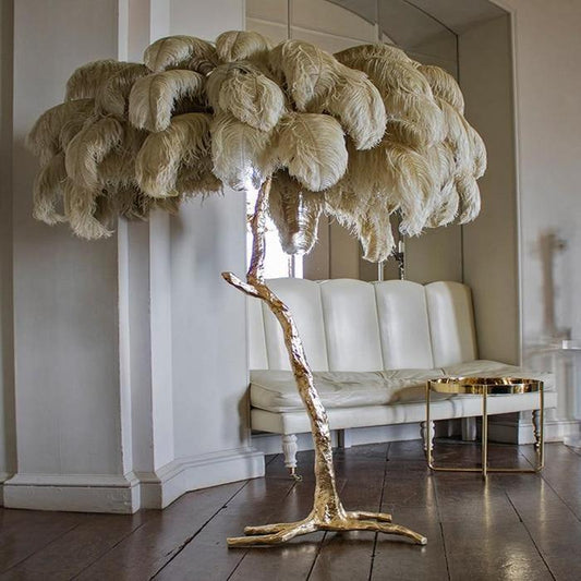 Ostrich Feather Lamp - Creating Coziness