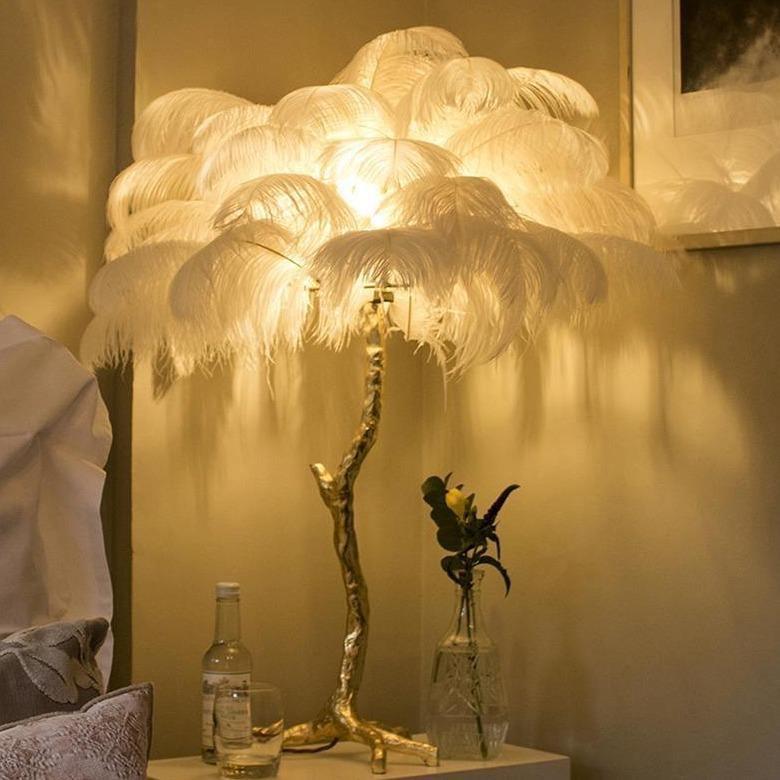 Ostrich Feather Lamp - Creating Coziness