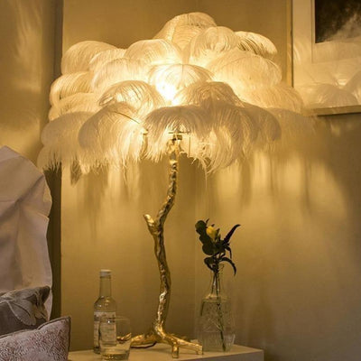 Ostrich Feather Lamp - Creating Coziness