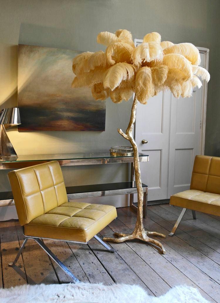 Ostrich Feather Lamp - Creating Coziness