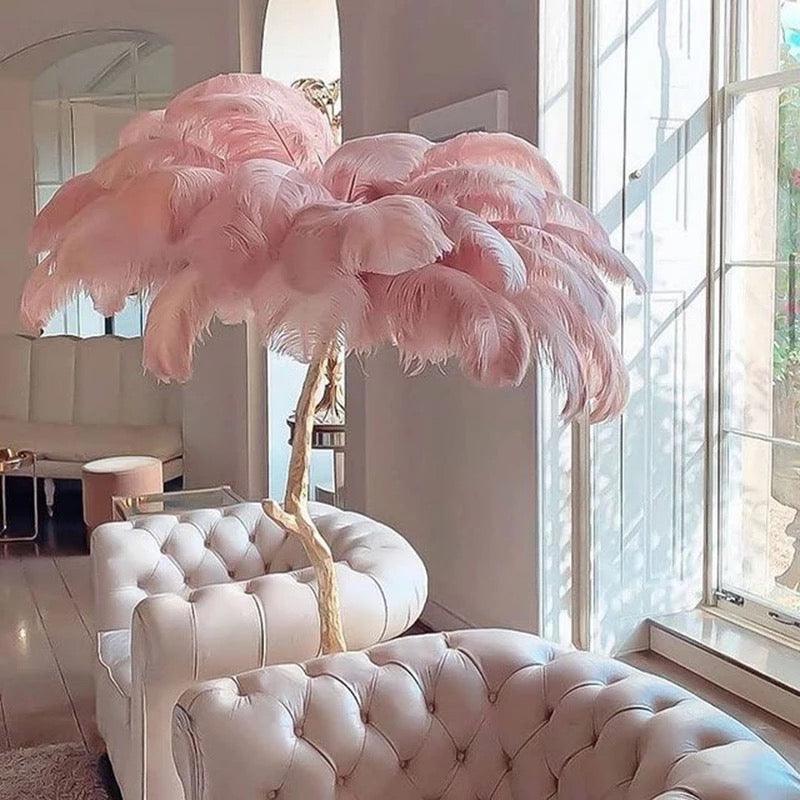 Ostrich Feather Lamp - Creating Coziness