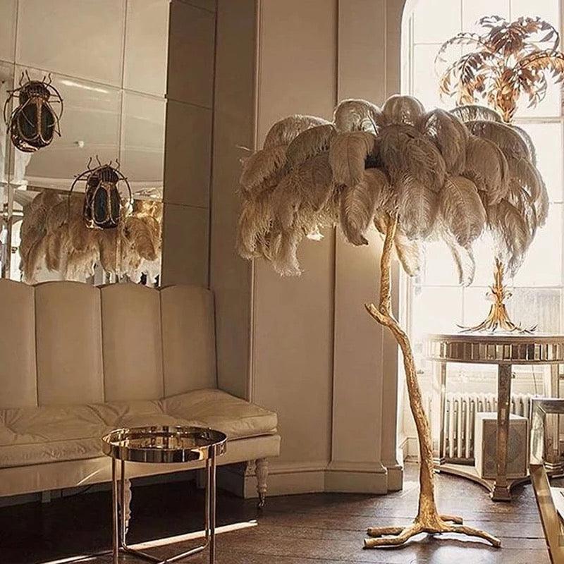 A modern grand tour fashion feather lamp