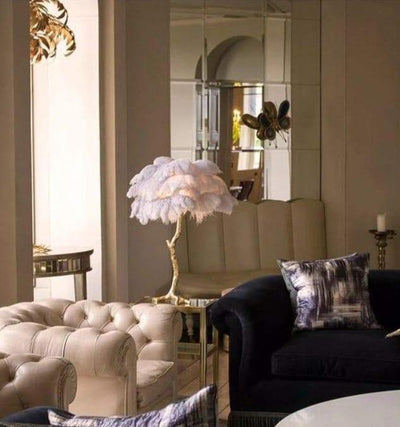 Ostrich Feather Lamp - Creating Coziness