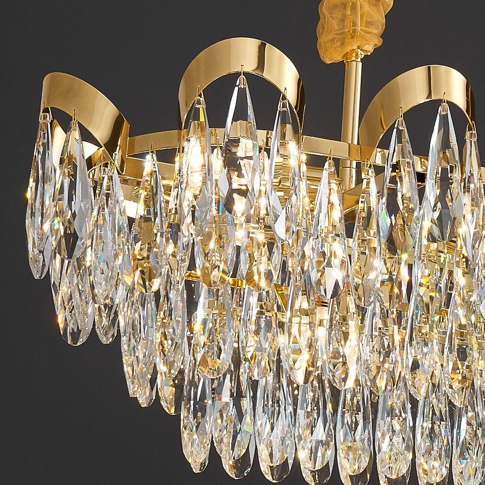 Rectangle Gold Crystal Chandelier - Creating Coziness