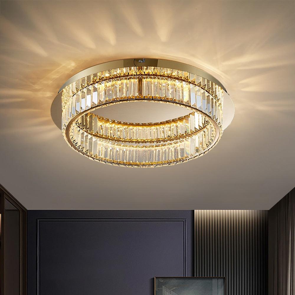 Round crystal chandelier - Creating Coziness