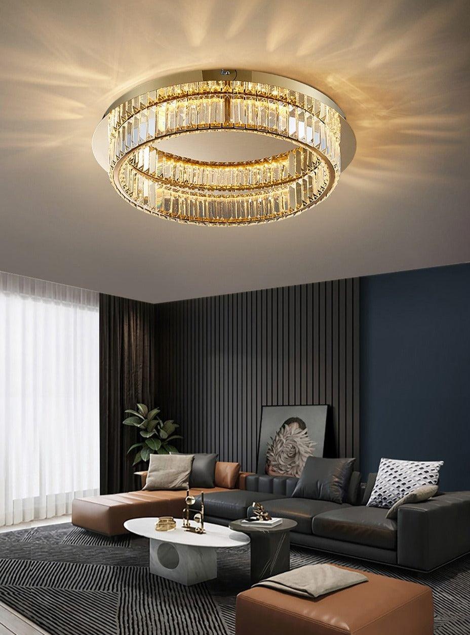 Round crystal chandelier - Creating Coziness