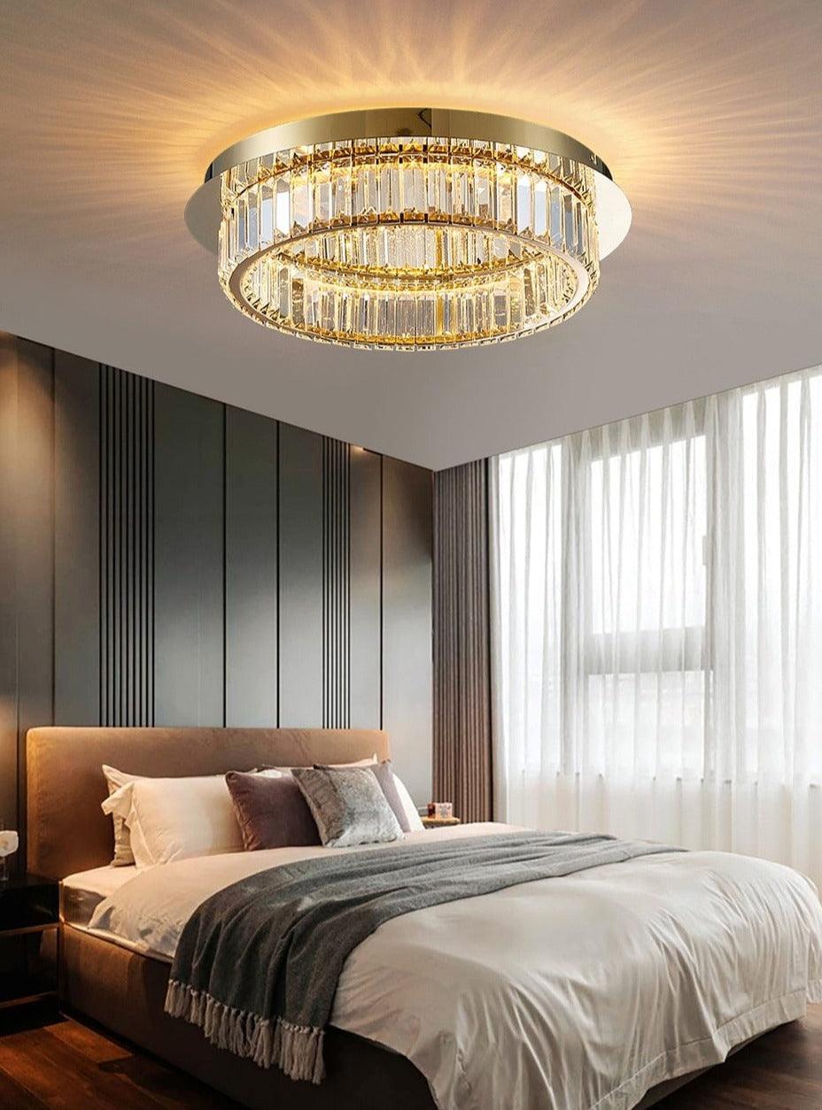 Round crystal chandelier - Creating Coziness