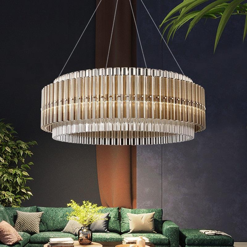 Round Glass LED Chandelier - Creating Coziness