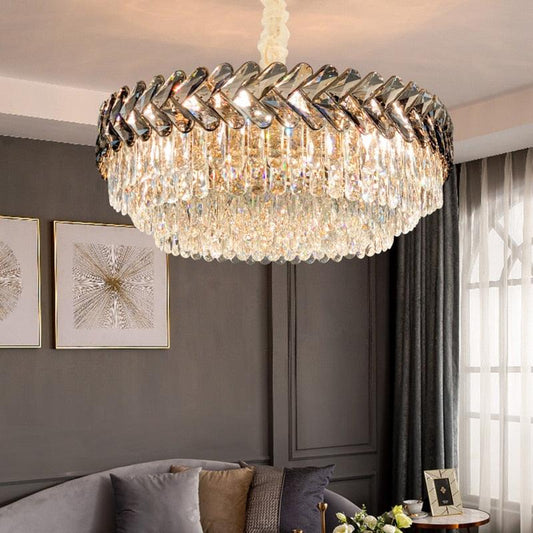 Ruby Three Tier Rounded Crystal Wrapped Chandelier - Creating Coziness