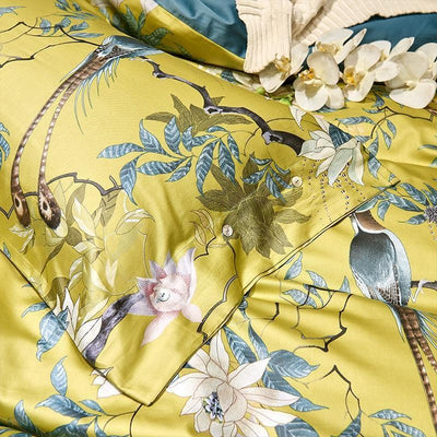 Solarosa Yellow Silky Egyptian cotton style Duvet Cover Set - Creating Coziness