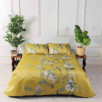 Solarosa Yellow Silky Egyptian cotton style Duvet Cover Set - Creating Coziness